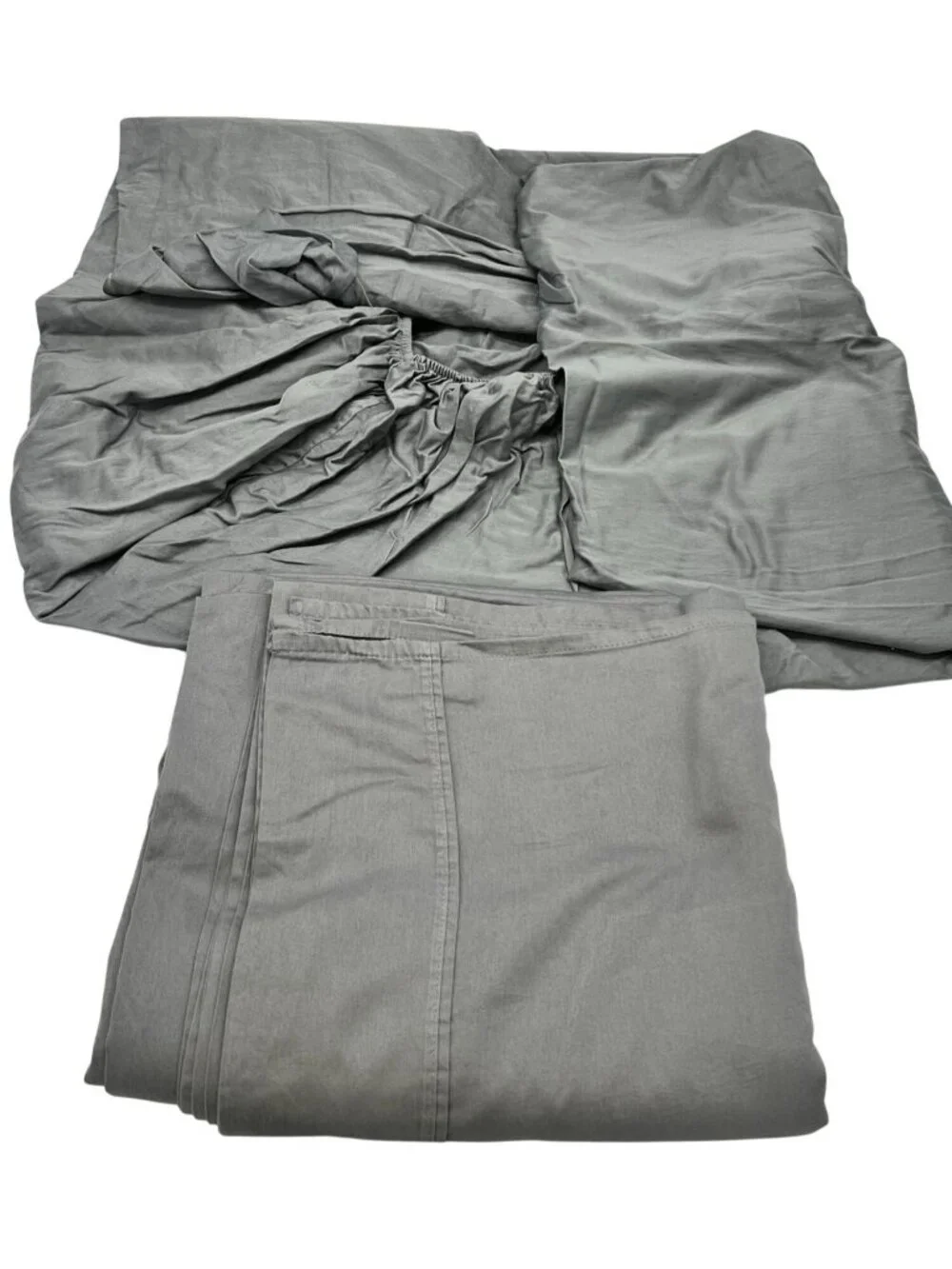 Calvin Klein 100% Cotton Flat & Fitted Sheet Set King Size Luxury Gray